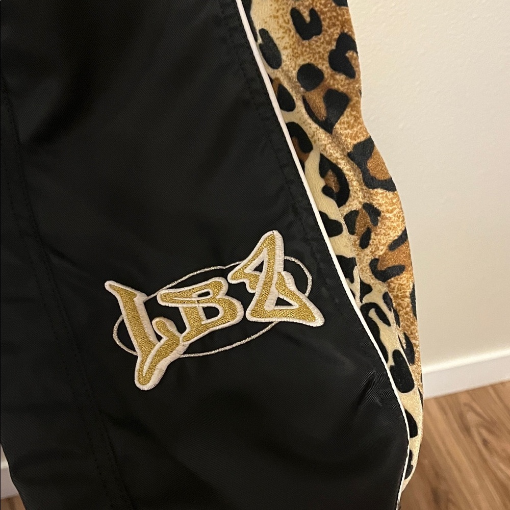 LBZ Y2K Leopard Panel Moto Pants — Women’s Size 9 — Vintage 2000s Streetwear